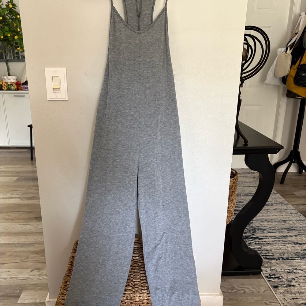 Amazon Women's Gray Racerback Wide-Leg‎ Jumpsuit